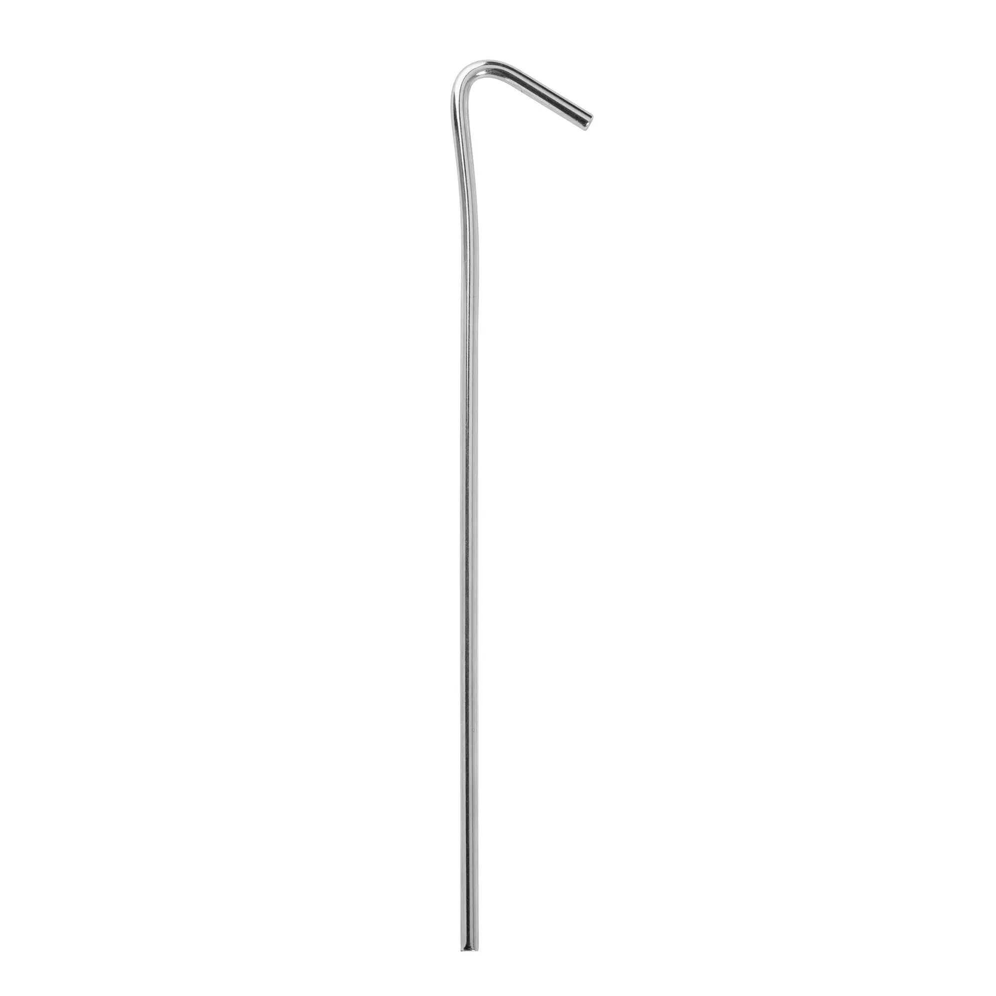 Silberne Metallstange mit gebogener Hakenspitze, glänzend, vertikal im Bild – des Zelts Quick'n Easy Air, 265 cm