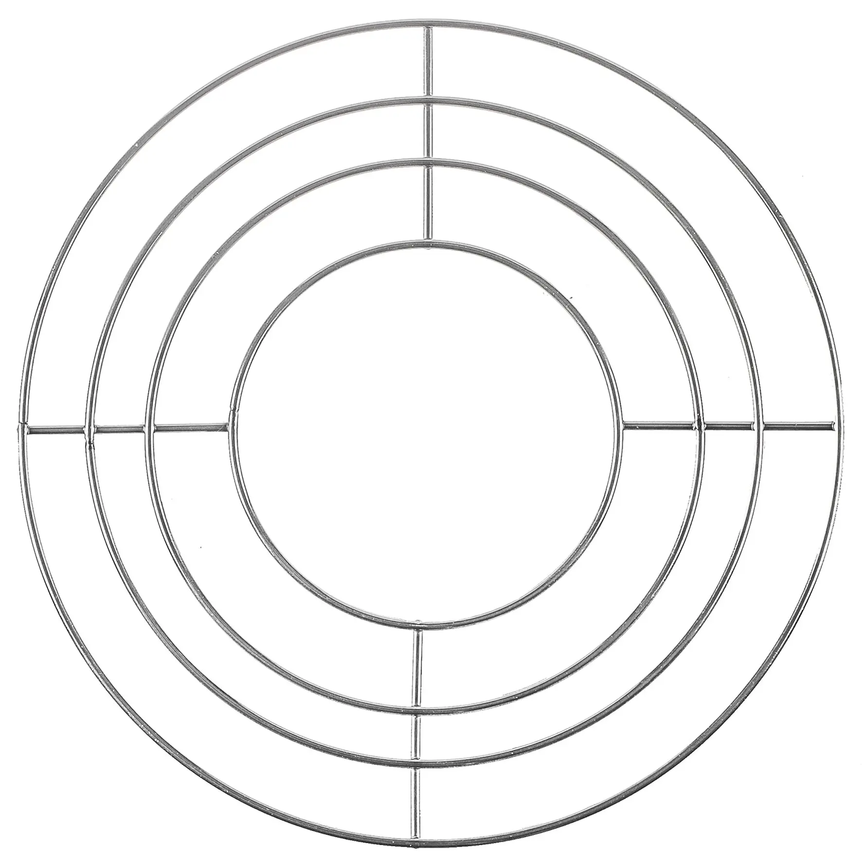 Rundes Metallgestell mit konzentrischen Drahtringen und zentraler senkrechter Stange, Bestandteil des Backofen Kit 1