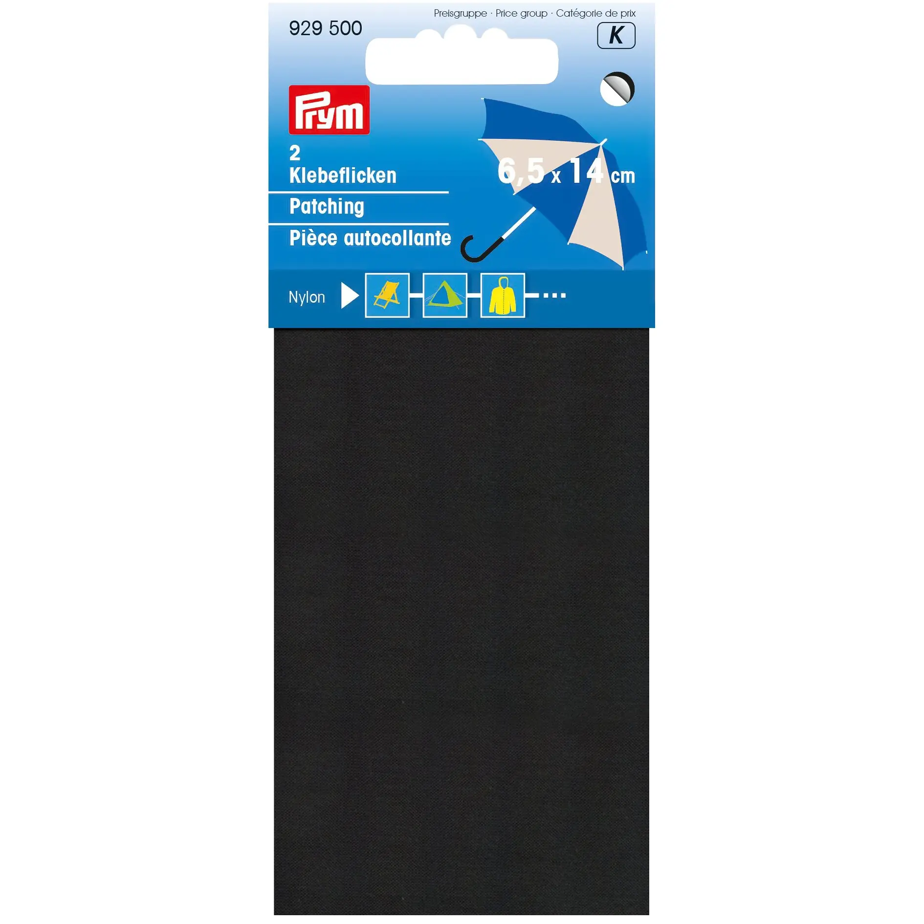 Klebeflicken aus Nylon, schwarz