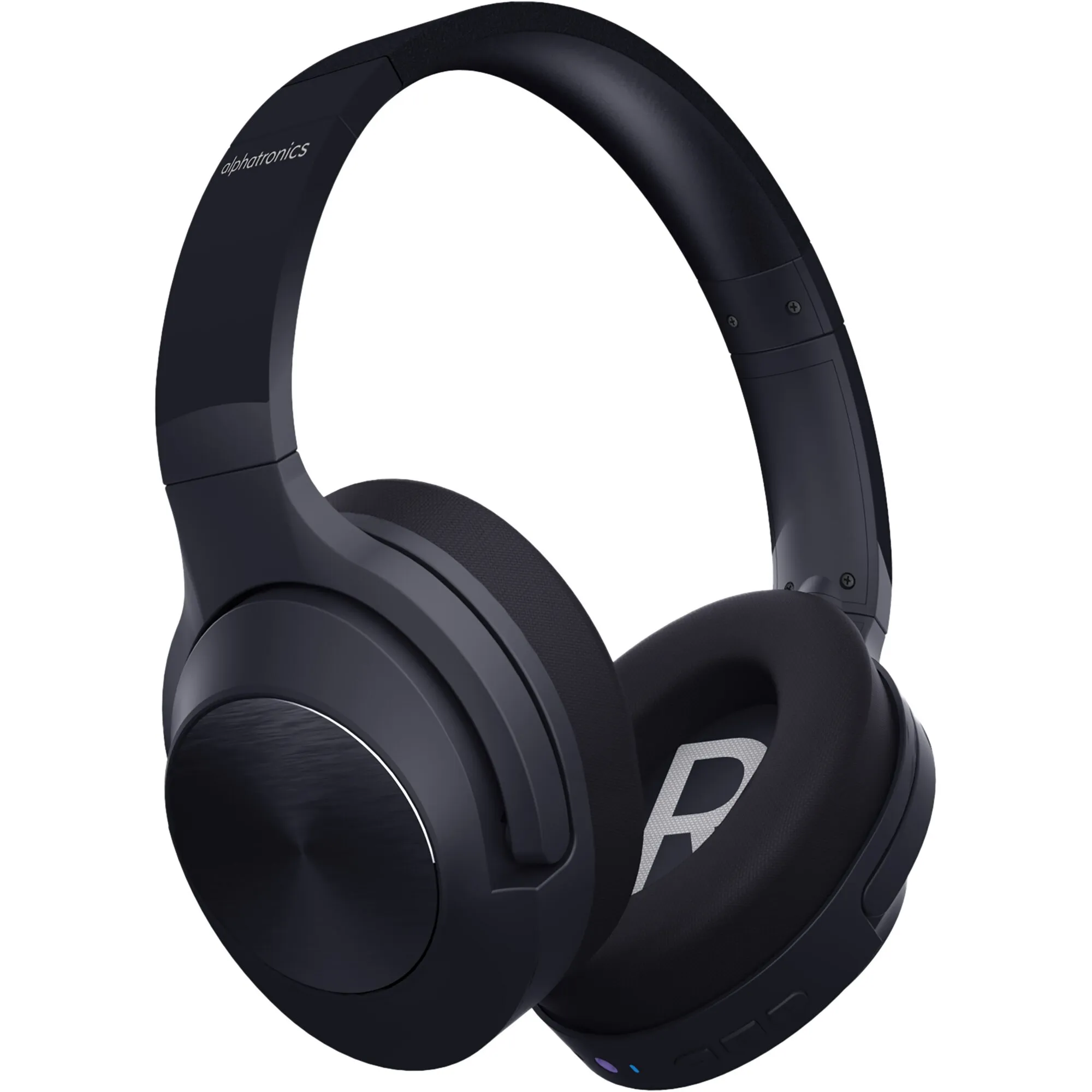 alphatronics Sound 5 ANC Bluetooth-Kopfhörer in Schwarz mit gepolstertem Bügel, großen Ohrmuscheln und Bedientasten