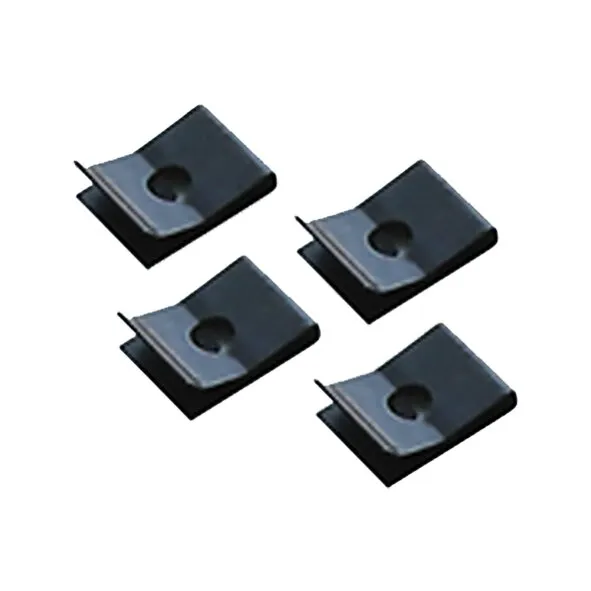 Vier schwarze Clips für Combi 4 (E) und Combi 6 (E) als 4er-Set, jeweils mit runder Öffnung