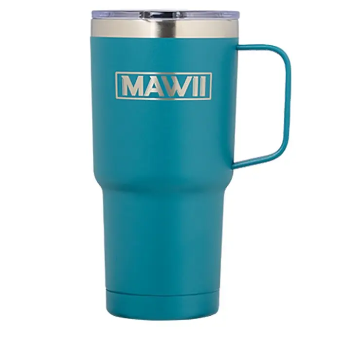 Edelstahl Becher mit Henkel, 600 ml, petrol