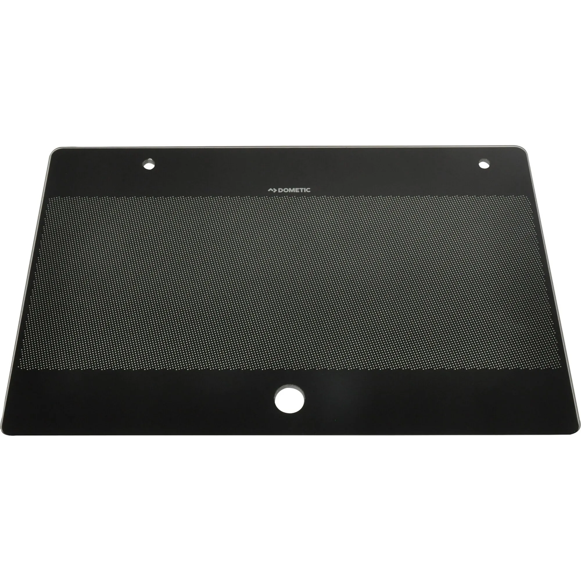 Schwarze Glasabdeckung von Dometic für die Kombination MO 9722, mit Punktmuster und drei runden Öffnungen, 76 x 32,5 cm