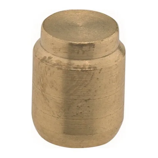 Messingfarbener Blindstopfen mit zylindrischer Form, abgesetztem Rand und geschlossenem flachem Oberteil, 8 mm