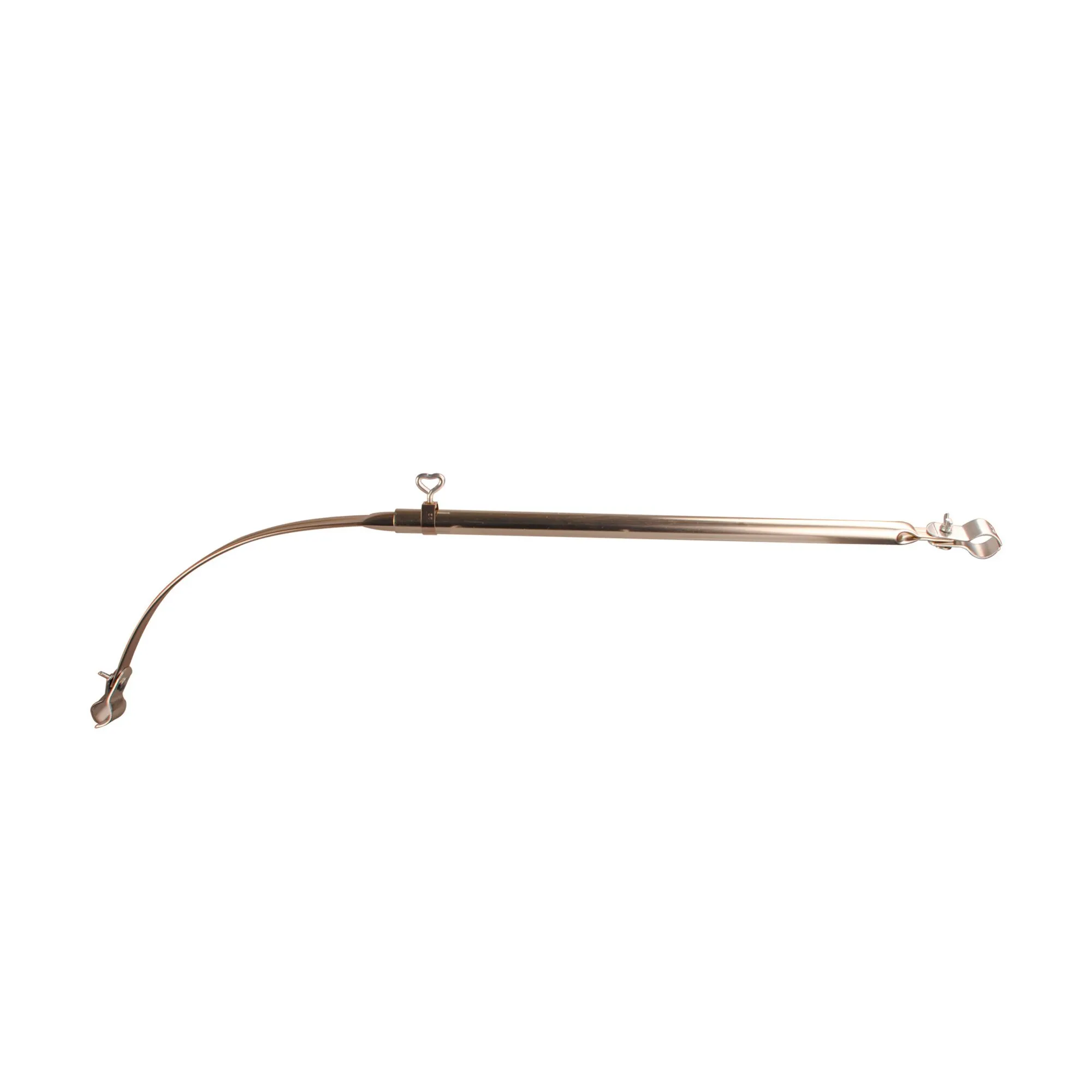 Gebogene Dachauflagestange aus Aluminium mit Teleskoprohr, Ösenverstellung und Klemmhalterungen an beiden Enden