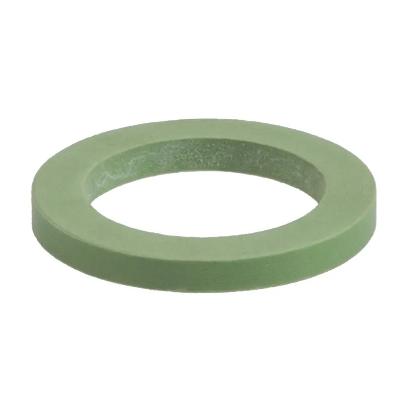 Grüner Dichtungsring aus FKM, flache, runde Ringform mit Innenloch und glatter Oberfläche