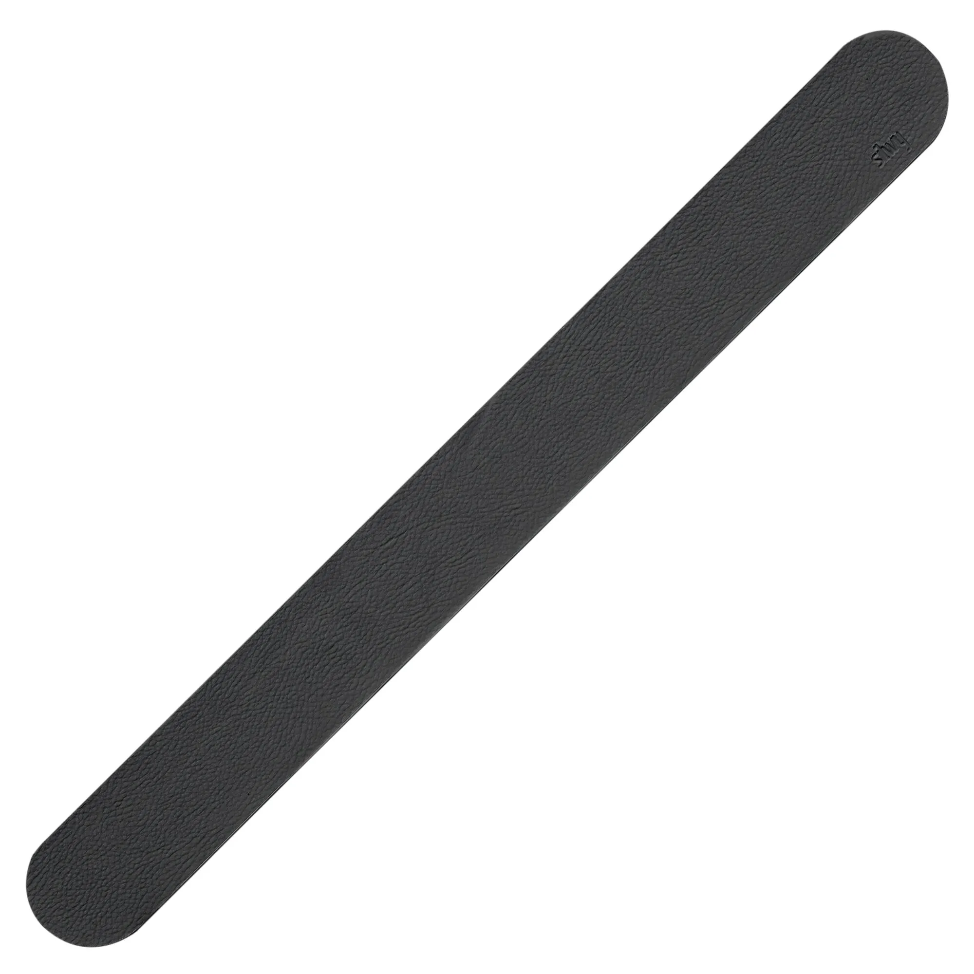 Schwarze Metallleiste mit abgerundeten Enden, strukturierter Oberfläche und einer Länge von 500 mm