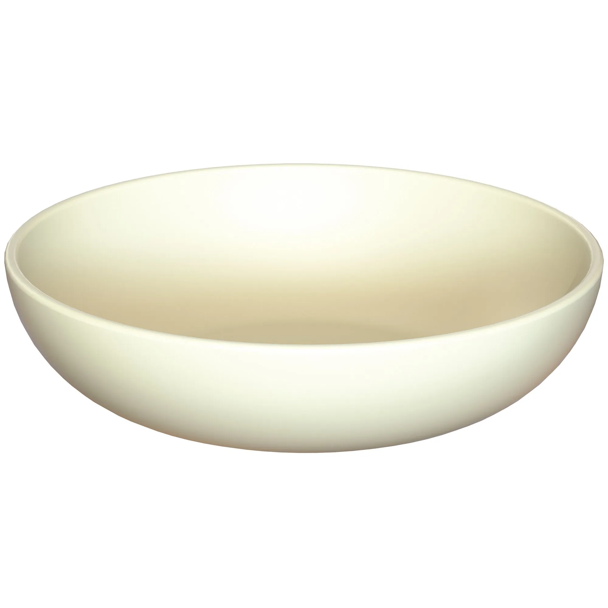 Cremeweiße Schale mit rundem Design, niedrigem Rand und glatter Oberfläche, Durchmesser 18 cm