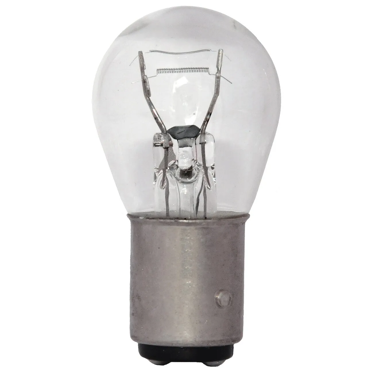 Transparente Kfz-Kugellampe Standard BAY15d mit sichtbarem Glühwendel und metallischem Sockel, 25 W