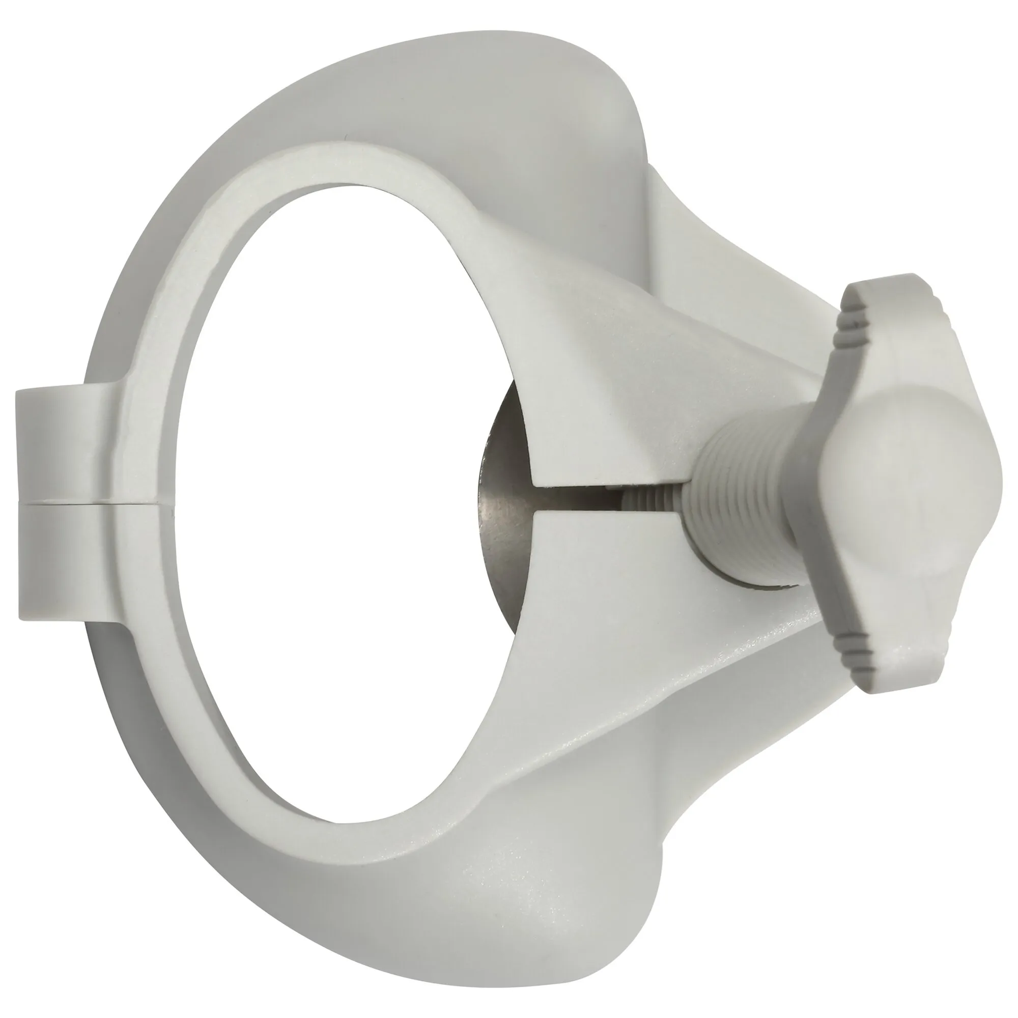 Weißer Beinadapter Leg Leveller für Grillo Chef mit gebogener Halterung und verstellbarer Schraubklemme