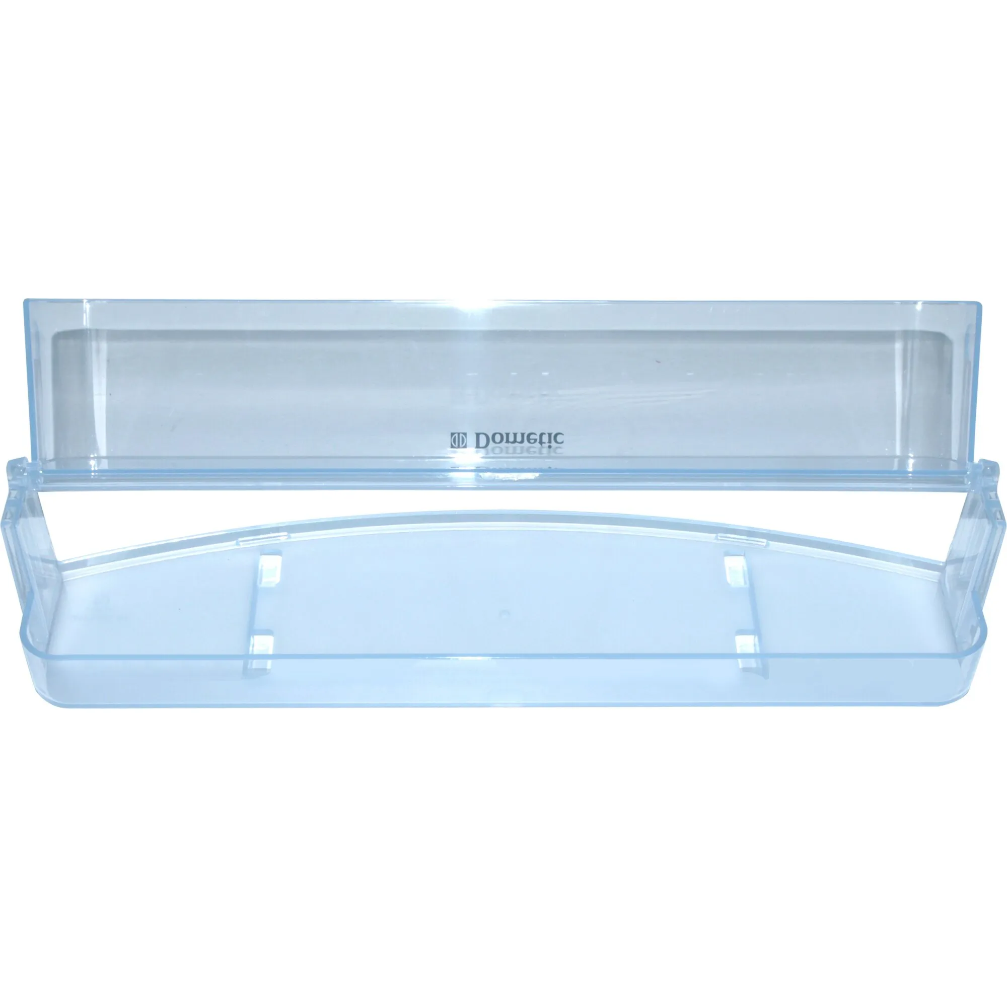 Transparente blaue Etagere mit zwei Ebenen, rechteckiger Form und abgerundeten Ecken, 37,5 cm breit und 6,7 cm hoch