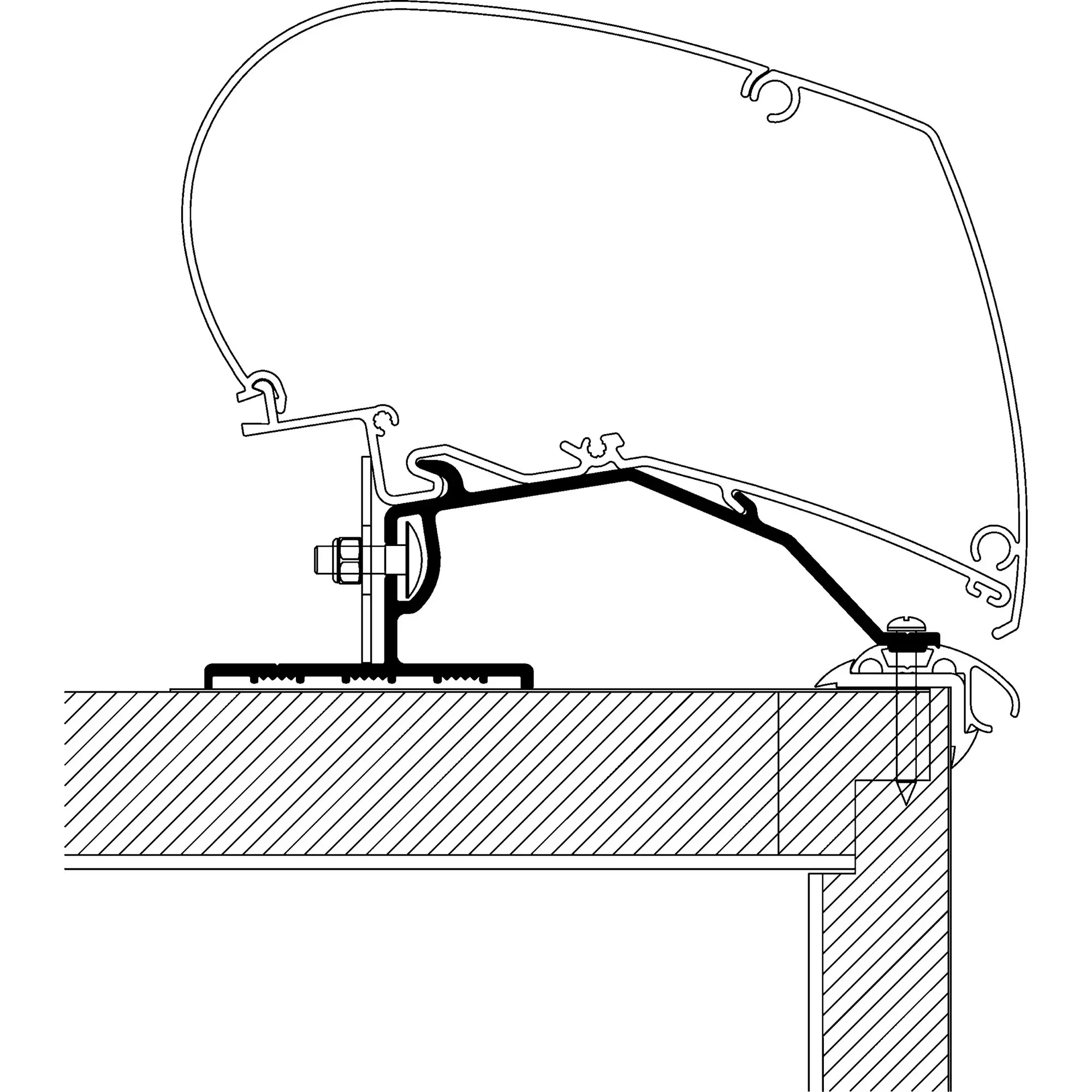 Caravan Roof Adapter zu TO Serie 6 und 9, 4 m