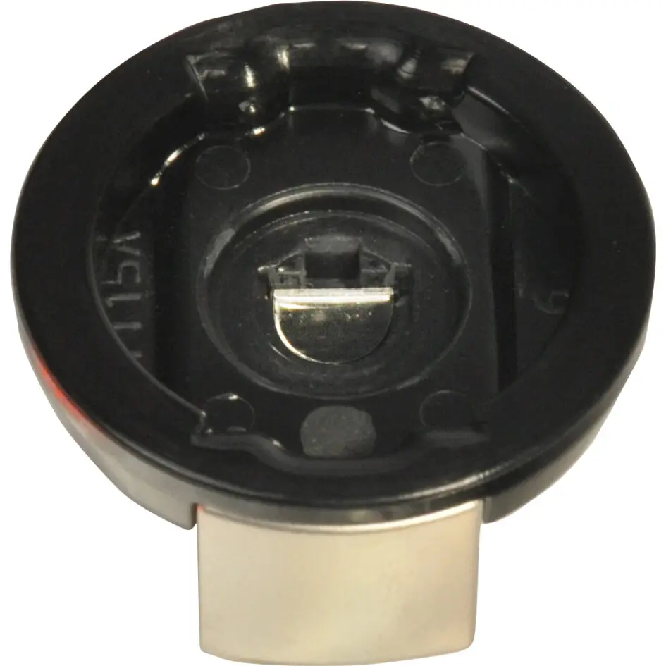 Runder schwarzer Bedienknopf mit silberner Lasche unten und zentralem Metallteil, geeignet für Dometic Kocher HB4500/HSG2445