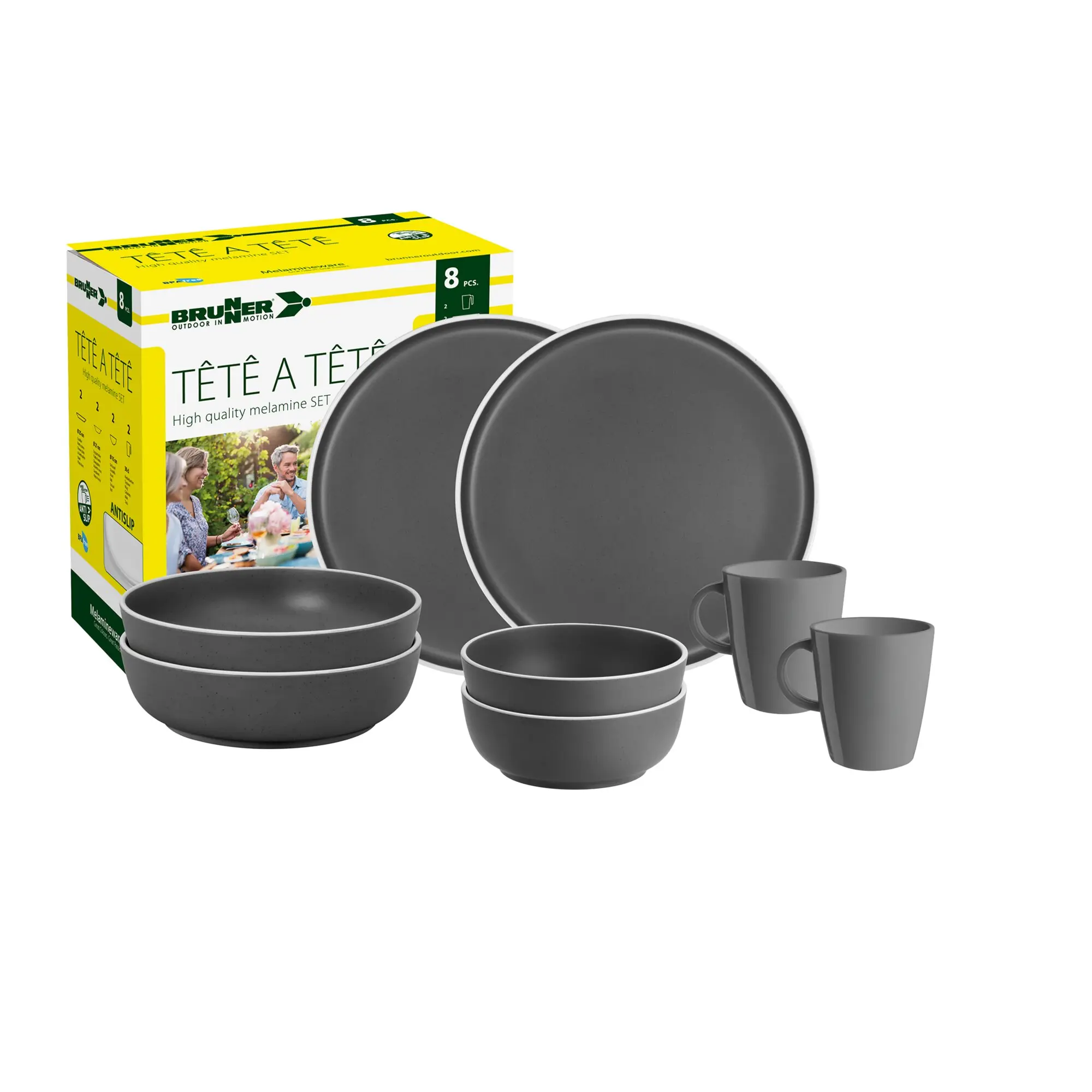 Geschirrset Tête-à-Tête Dolomit, grau