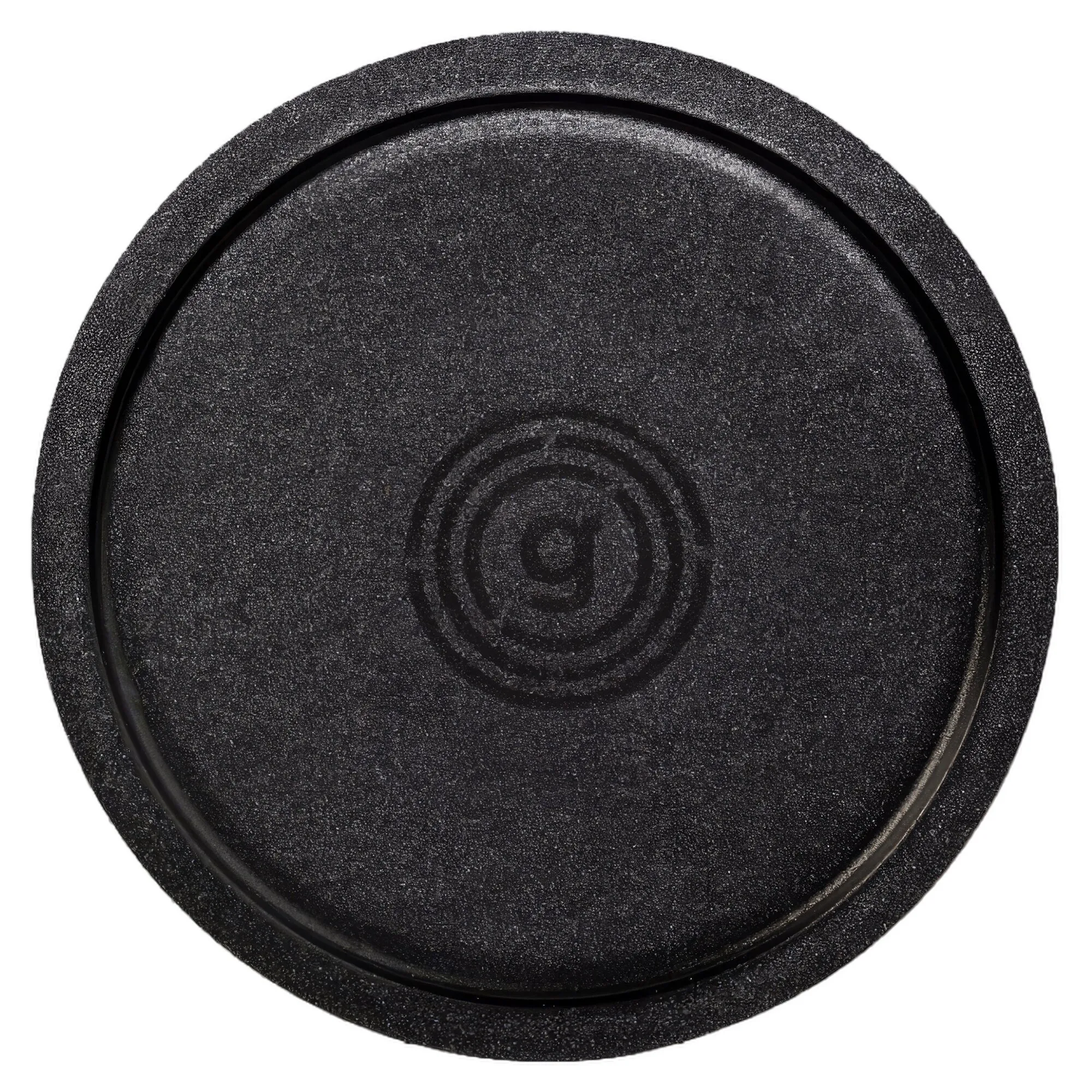Schwarzes rundes Nano-Gel-Befestigungspad mit strukturierter Oberfläche und konzentrischem Rand, Durchmesser 4,9 cm