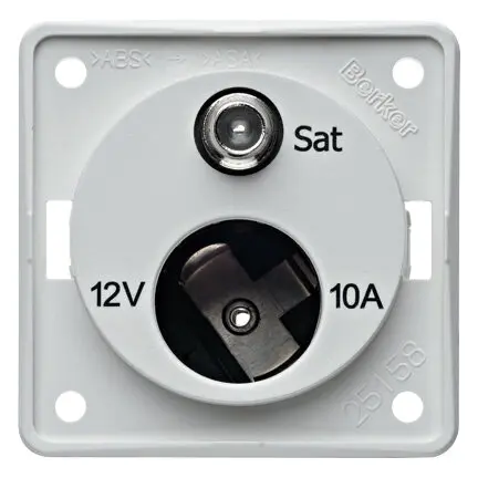 Steckdose 12 V/SAT, weiß matt
