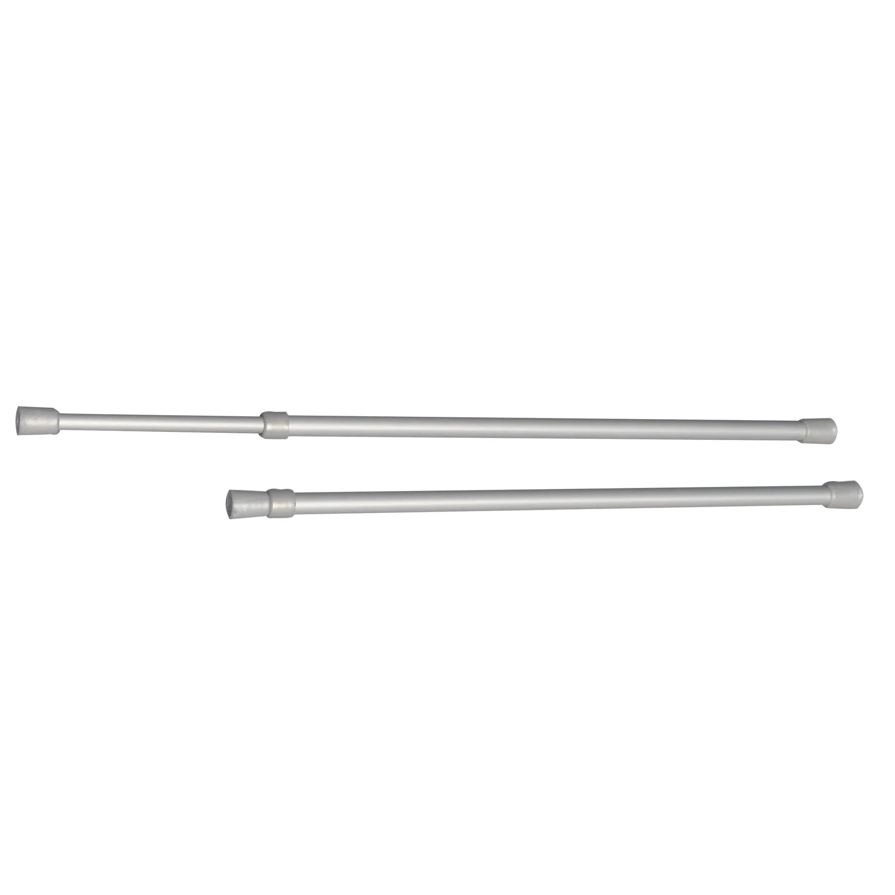 Silberne Spannstange Barkeeper mit zwei ausziehbaren Stangen und runden Endkappen, 71 cm lang