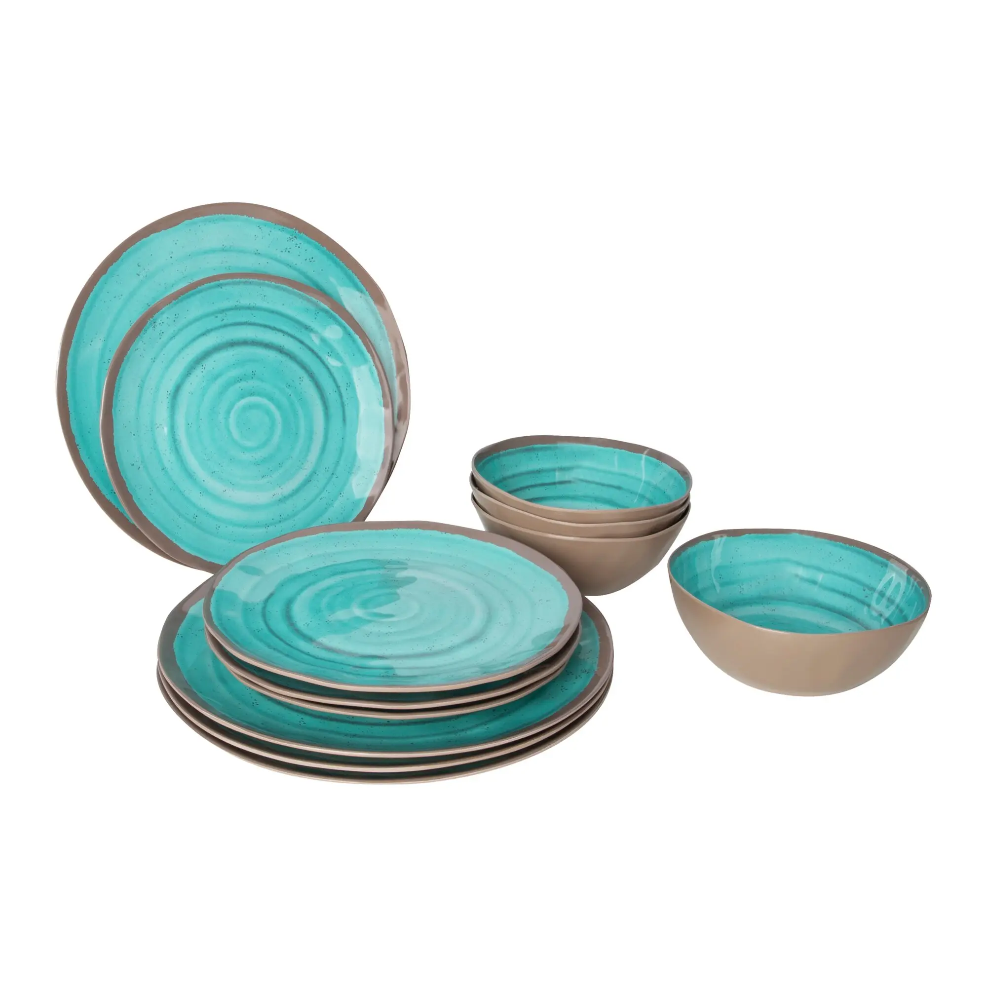 Geschirrset Halo, 12-teilig, aqua