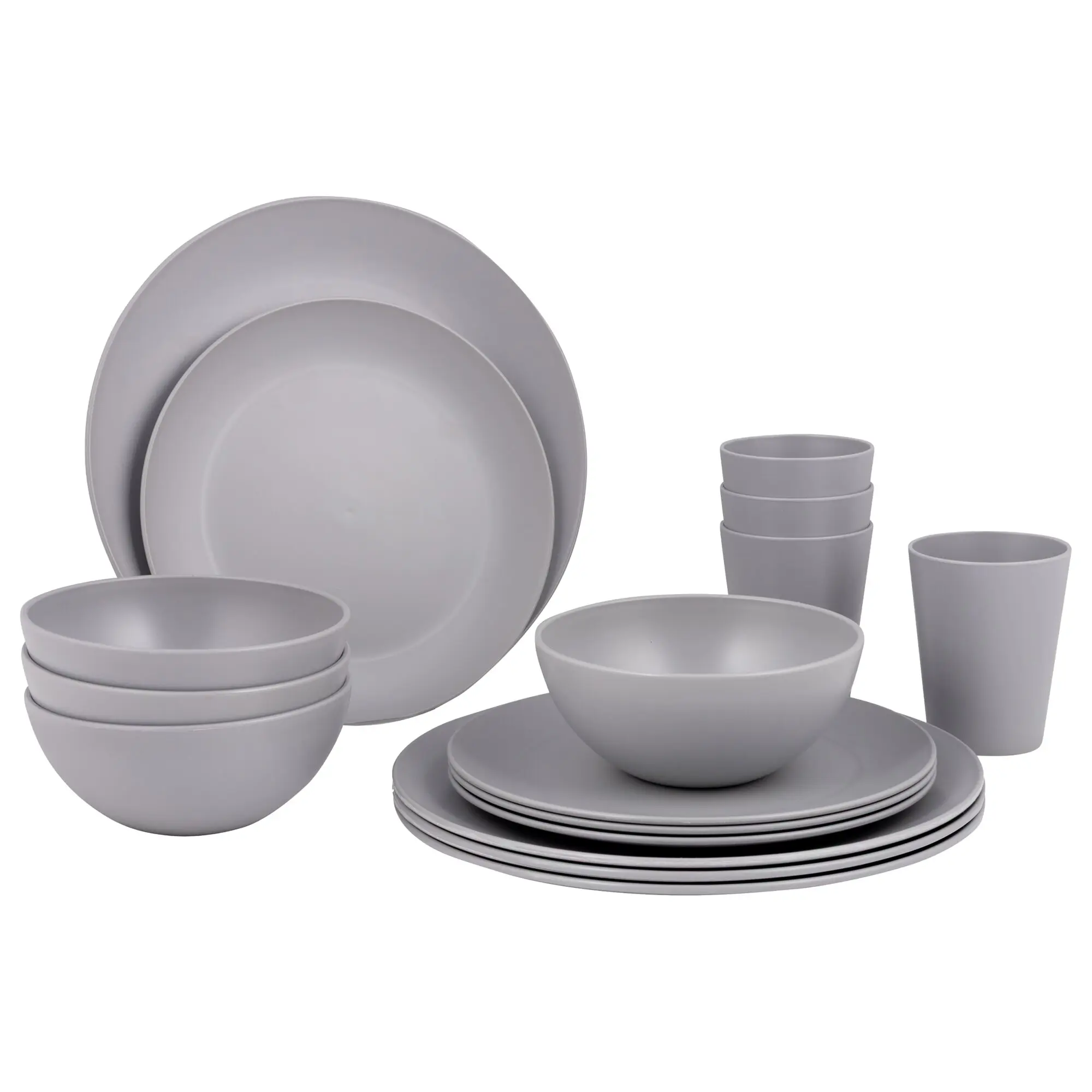 Geschirrset Renew, 16-teilig, grau