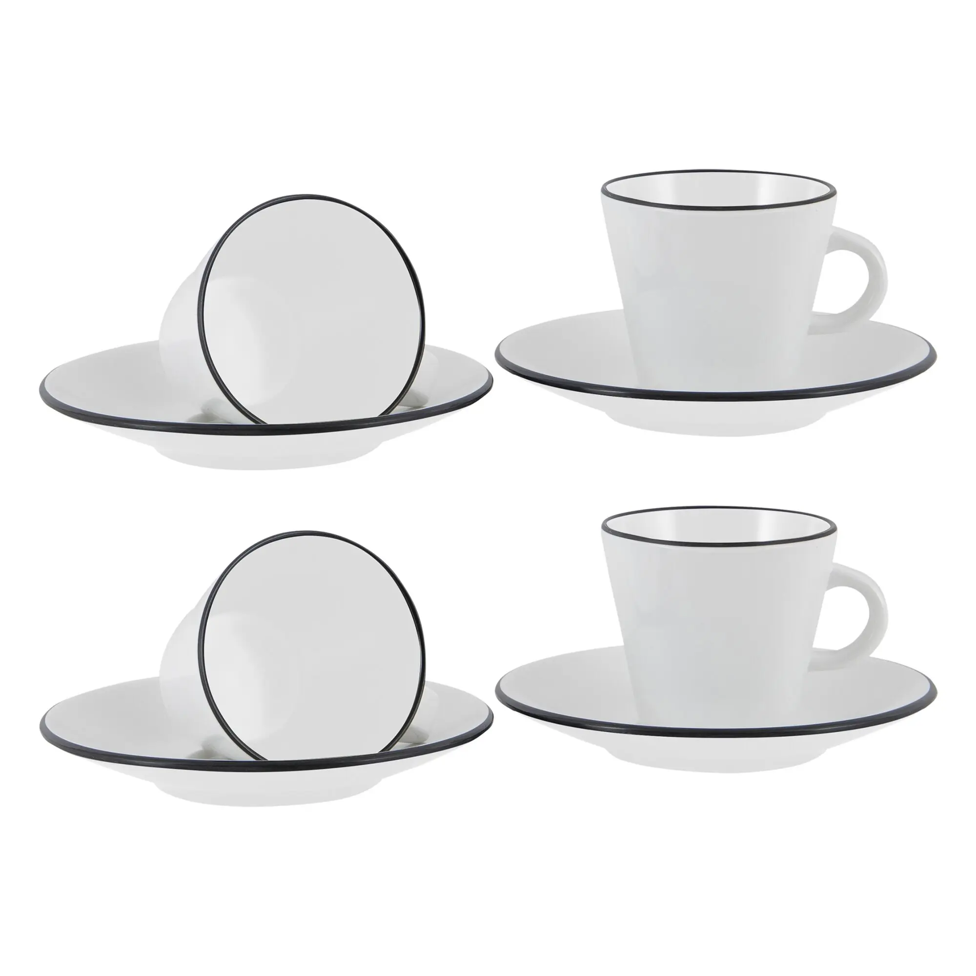 Espressoset Linea Line, schwarz