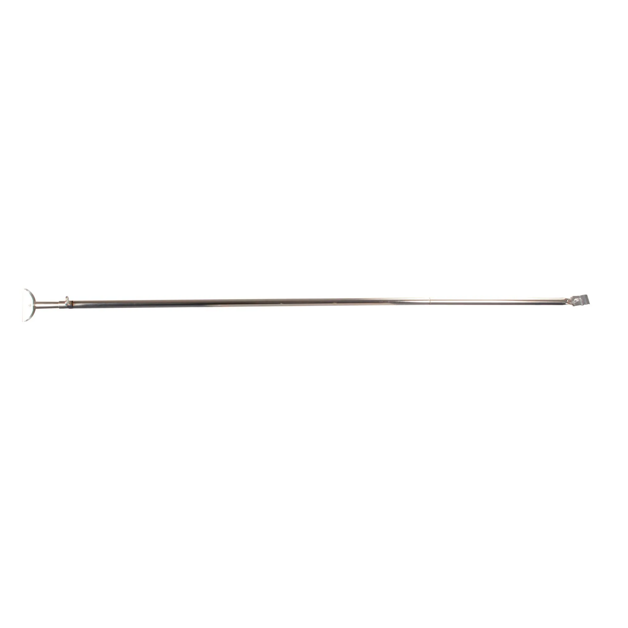 Orkanstütze aus Stahl mit schwarzem Rohr, Bügelfuß und Metallklemme, 260 cm lang mit 28 mm Durchmesser