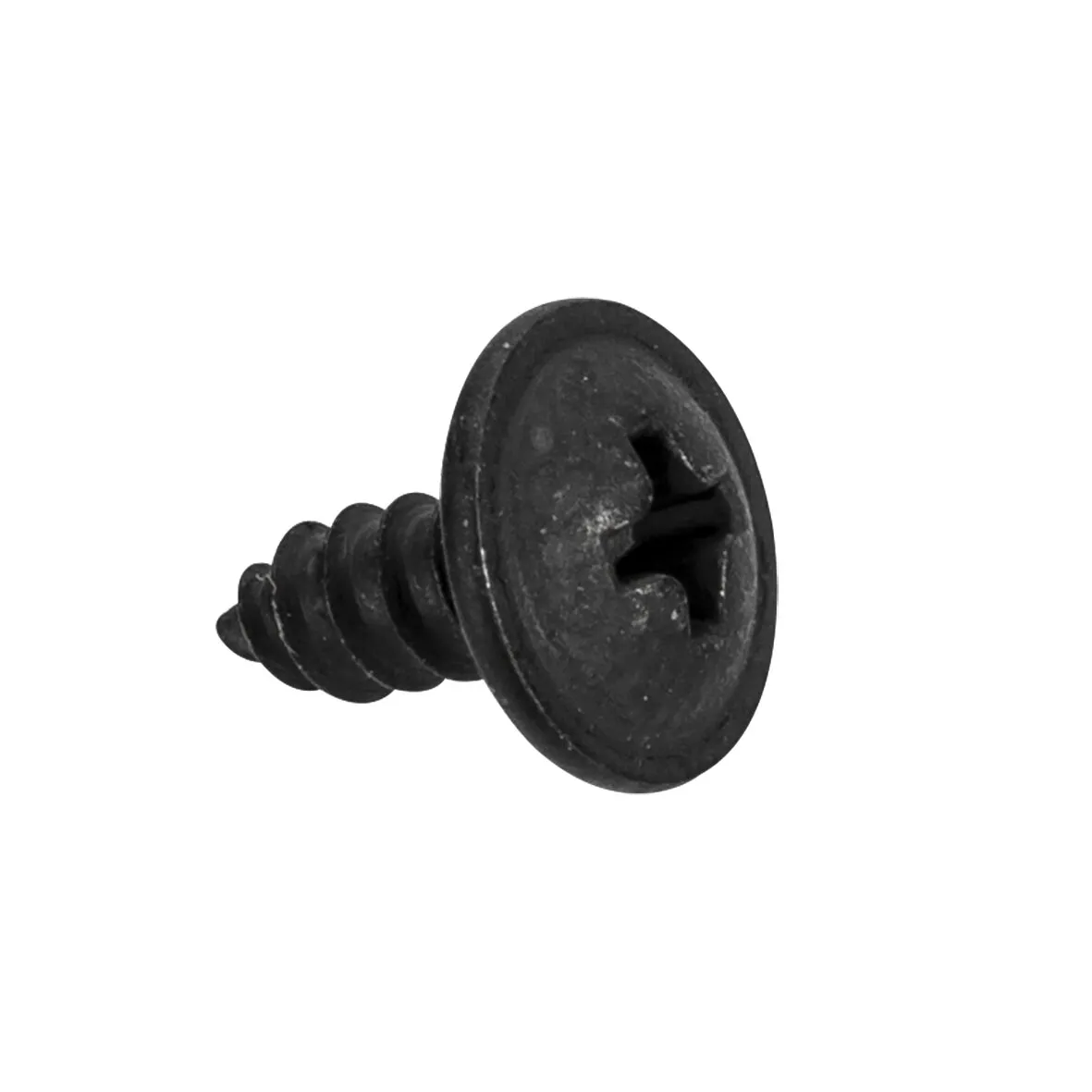 Schwarze Kreuzschlitzschraube mit breitem rundem Kopf und grobem Gewinde für das Mikroschalterset C250 und C260