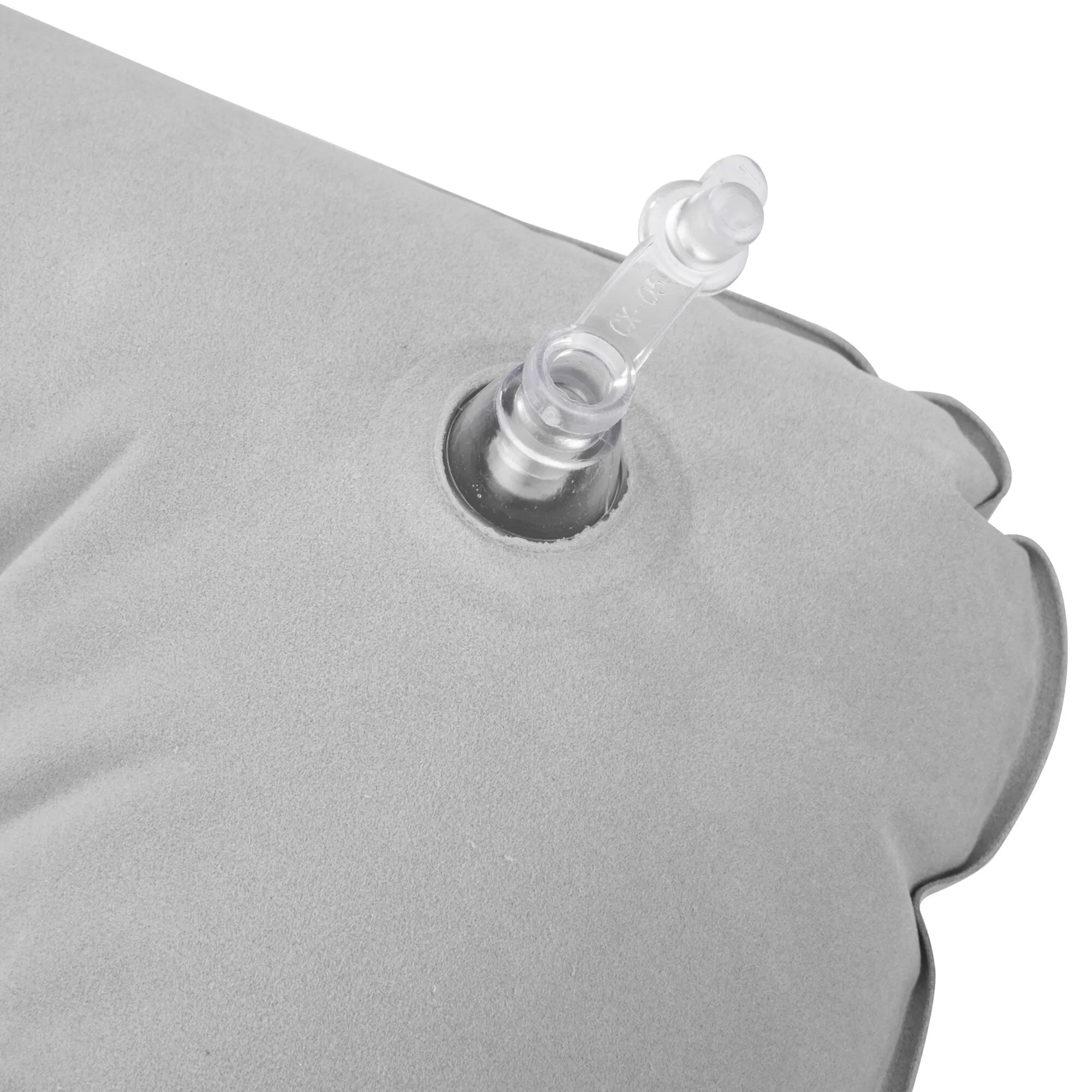 Detailaufnahme der grauen Comfort Kopf- und Nackenstütze mit transparenter Saugnapfhalterung BK10